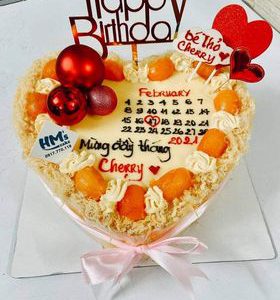 Bông lan trứng muối dạng tim mẫu 1 vòng vẽ lịch