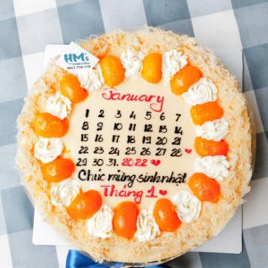 Bông lan trứng muối tròn mẫu 1 vòng vẽ lịch