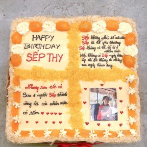 Bông lan trứng muối vuông chia 4 ô + in hình