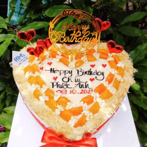 Bông lan trứng muối dạng tim mẫu 2 viền