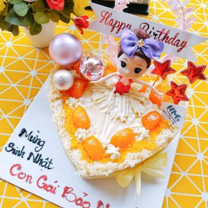 Bông lan trứng muối dạng tim mẫu búp bê phomai