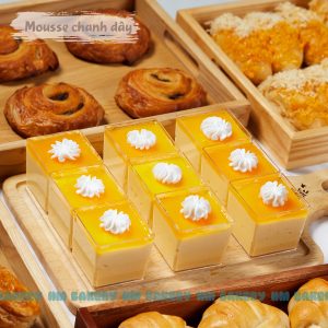 Mousse chanh dây cup vuông 3cm