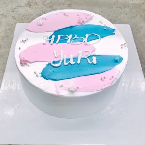 Bánh kem trang trí tone xanh hồng