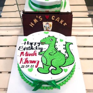 Bánh kem khủng long xanh