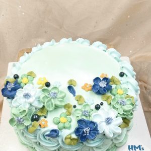 Bánh kem hoa nhí tông xanh -N8
