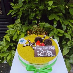 mousse trà xanh dâu