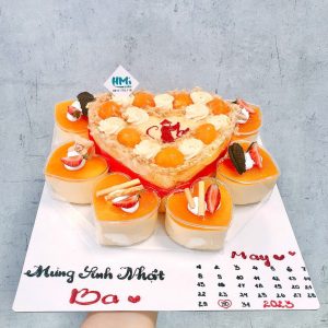 bông lan trứng muối tim mix cup mousse