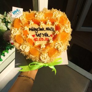 Bông lan trứng muố tim mẫu 2 vòng trứng lát