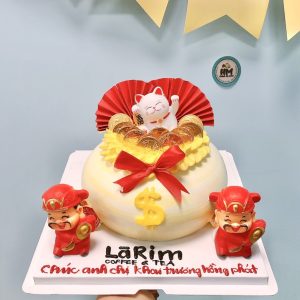 Bánh kem mèo thần tài cầu tài lộc