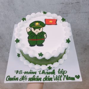 Bánh kem vẽ bộ đội