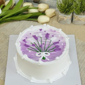 Bánh kem hoa tone tím nhẹ nhàng